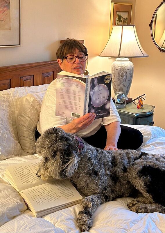 Author Diane Pomerantz in bed